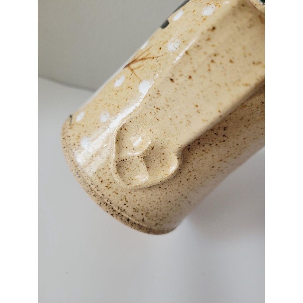 Vintage Snowman Speckled Stoneware Coffee Cup Mug Three Rivers Pottery 1991 - Picture 11 of 16